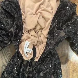 strapless open back dress Emery Sequin Dress  Dress the Population